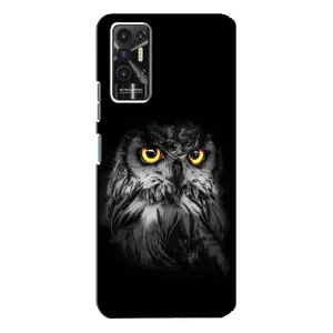Чехлы с принтом СОВЫ для TECNO Pova-2 (LE7n) (Сова на чёрном)
