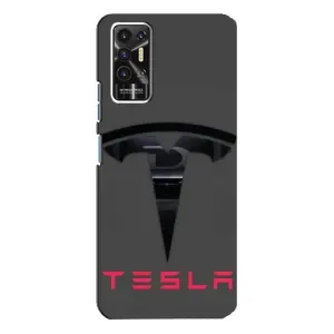 Силіконовий бампер з картинкою машини на TECNO Pova-2 (LE7n) (Logo TESLA)