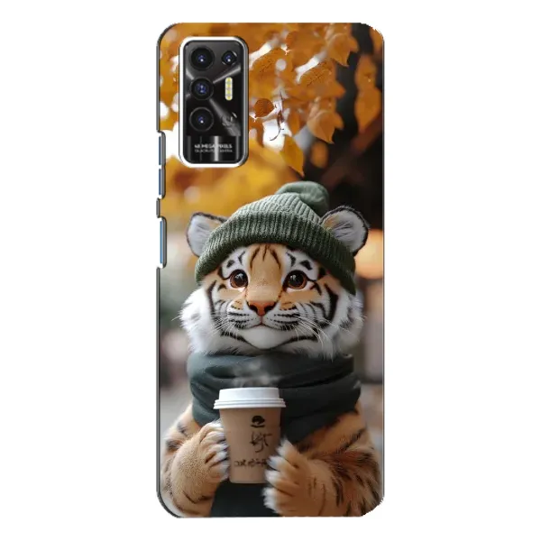 Чехол с рисунком «Тигр с кофе» для TECNO Pova 2 (LE7n) Чехол с рисунком «Тигр с кофе» для TECNO Pova 2 (LE7n)