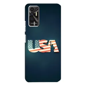 Чехол Флаг USA для TECNO Pova-2 (LE7n)