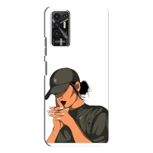 Силиконовый Чехол на TECNO Pova-2 (LE7n) с картинкой Стильных Девушек (В зеленом)