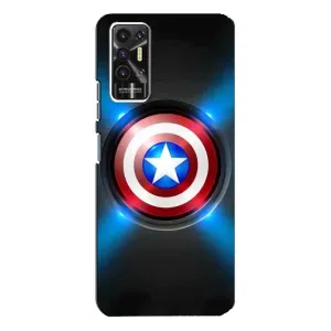 Чехол с Щитом Капитана Америки на TECNO Pova-2 (LE7n) (Яркий Щит Капитана)