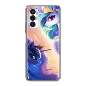 Чехол Unicorn на Tecno POVA 3 (LF7n) (Единорожки на тучках)