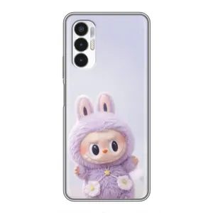 Чехол с принтом Лабубу для Tecno POVA 3 (LF7n) (Фиолетовый Лабубу)