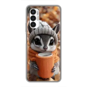 Печатный чехол «Зверята с кофе» для Tecno POVA 3 (LF7n)