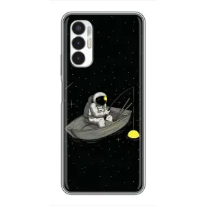 Силіконовый Чохол з принтом "Космонавти" на Tecno POVA 3 (LF7n) (Космонавт на рибалці)