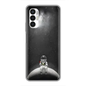Силіконовый Чохол з принтом "Космонавти" на Tecno POVA 3 (LF7n) (Космонавт романтик)