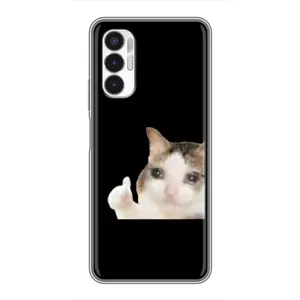 Бампер з принтом Меми для Tecno POVA 3 (LF7n) (Кіт у сльозах)