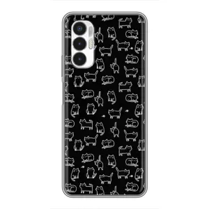 Чехол на тематику: Коты для TECNO POVA 3 (LF7n) (Котики на черном)