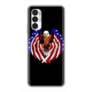 Чехол Флаг USA для Tecno POVA 3 (LF7n) (Крылья США)