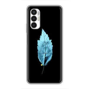 Чехол с картинками на черном фоне для Tecno POVA 3 (LF7n) (Листочек)