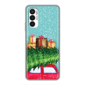 Чехол Новогодняя Елка на Tecno POVA 3 (LF7n) (Новогодние подарки)