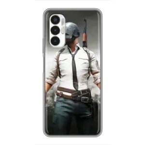 Чохол з картинкою "Герой Pubg" на Tecno POVA 3 (LF7n) (Пабг)