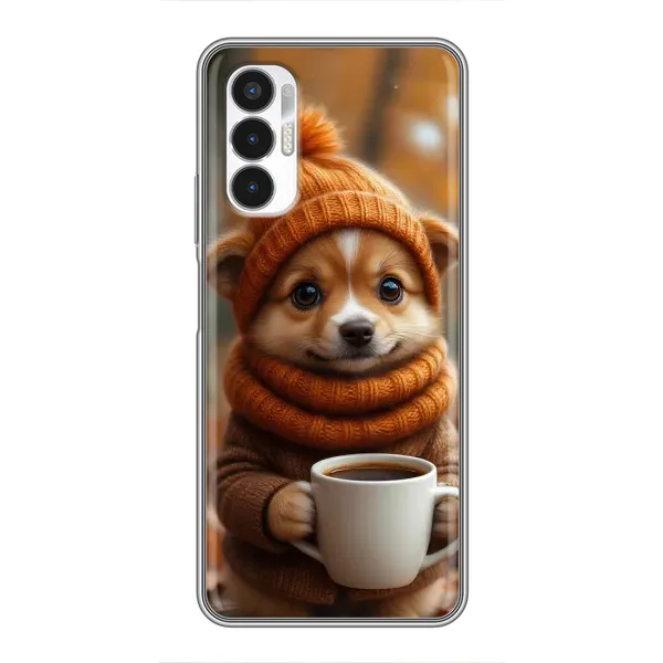 Чехол с рисунком «Собачка с кофе» для TECNO POVA 3 (LF7n) Чехол с рисунком «Собачка с кофе» для TECNO POVA 3 (LF7n)