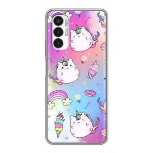 Чехол Unicorn на Tecno POVA 3 (LF7n) (Радуга и Единорог)