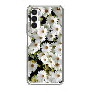 Чехол с ромашками на Tecno POVA 3 (LF7n) (Рамка в ромашках)