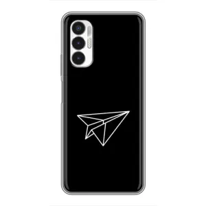 Чехол с картинками на черном фоне для Tecno POVA 3 (LF7n) (Самолетик)