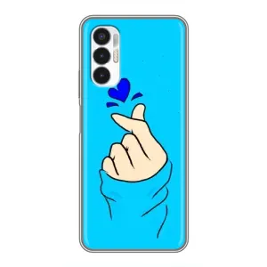Чохол (Знак сердечка) для Tecno POVA 3 (LF7n) (Сердечко на синоьому)