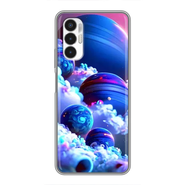 Чехол с рисунком «Синие планеты» для TECNO POVA 3 (LF7n)