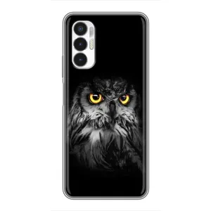 Чехлы с принтом СОВЫ для Tecno POVA 3 (LF7n) (Сова на чёрном)
