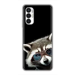 Силиконовый Чехол с Енотами на Tecno POVA 3 (LF7n) (Стильный Енот)