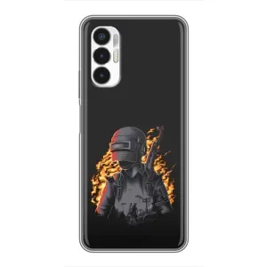 Чохол з картинкою "Герой Pubg" на Tecno POVA 3 (LF7n) (В полум'ї)