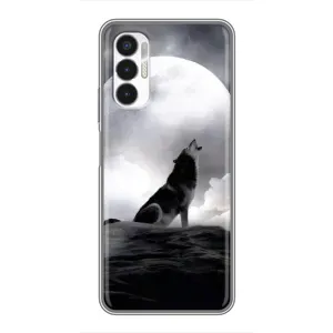 Чехол с Волком на Tecno POVA 3 (LF7n) (Волк и луна)