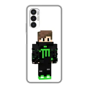 Чохли для Tecno POVA 3 (LF7n) (Персонажі МайнКрафт) (Зелений хлопчик)