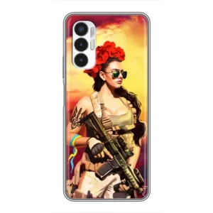 ЗСУ Чохли (TPU) для Tecno POVA 3 (LF7n) (Жінка солдат)