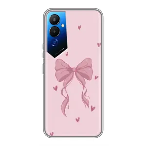 Чехол банты для Tecno POVA 4 (LG7n) (Бант на розовом)