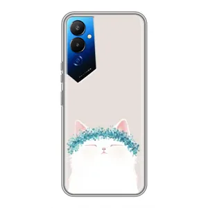 Чехол на тематику: Коты для TECNO POVA 4 (LG7n) (Белый котик)