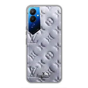 Текстурный Чехол Louis Vuitton для Техно Пова 4 (Белый ЛВ)