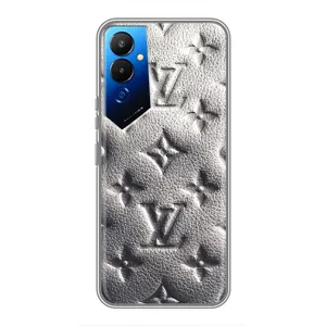 Текстурный Чехол Louis Vuitton для Техно Пова 4 (Бежевый ЛВ)