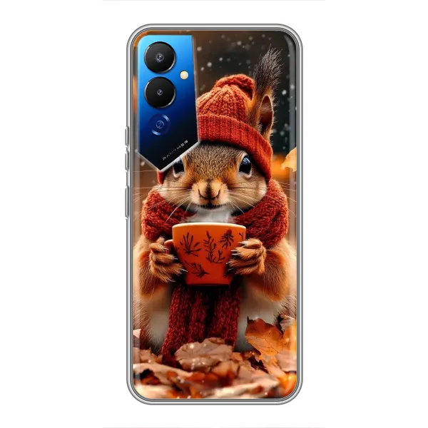 Чехол с рисунком «Белка с кофе» для TECNO POVA 4 (LG7n) Чехол с рисунком «Белка с кофе» для TECNO POVA 4 (LG7n)