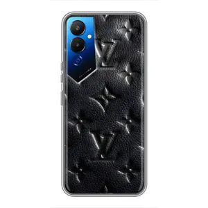 Текстурный Чехол Louis Vuitton для Техно Пова 4 (Черный ЛВ)