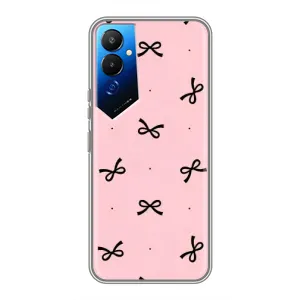 Чехол банты для Tecno POVA 4 (LG7n) (Черные бантики)