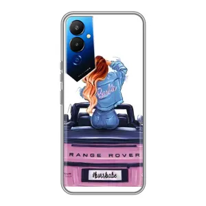 Силіконовый Чохол на Tecno POVA 4 (LG7n) з картинкой Модных девушек (Дівчина на машині)