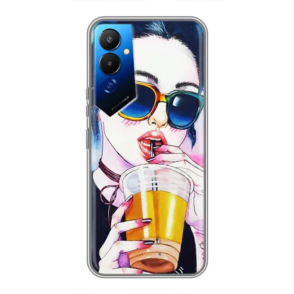 Чехол с рисунком «Девушка с коктейлем» для TECNO POVA 4 (LG7n) Чехол с рисунком «Девушка с коктейлем» для TECNO POVA 4 (LG7n)