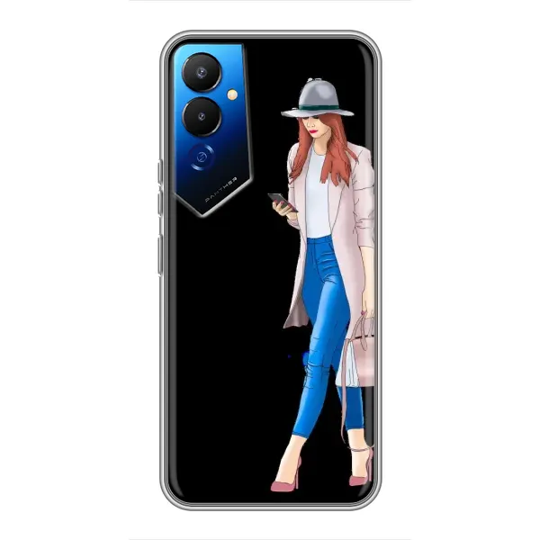 Чехол с рисунком «Девушка со смартфоном» для TECNO POVA 4 (LG7n) Чехол с рисунком «Девушка со смартфоном» для TECNO POVA 4 (LG7n)