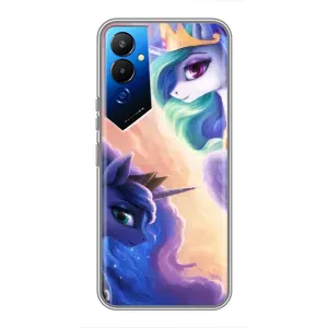 Чехол Unicorn на Tecno POVA 4 (LG7n) (Единорожки на тучках)