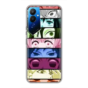 Силиконовые чехлы с глазами Anime для Техно Пова 4 (Глаза Хашира)