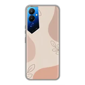 Чехол цветочный дизайн для Tecno POVA 4 (LG7n) (Коричневый фон)