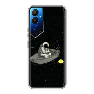 Силіконовый Чохол з принтом "Космонавти" на Tecno POVA 4 (LG7n) (Космонавт на рибалці)