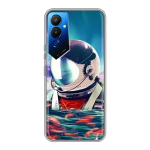 Силіконовый Чохол з принтом "Космонавти" на Tecno POVA 4 (LG7n) (Космонавт у воді)
