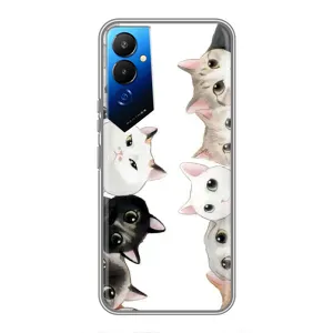 Силиконовый чехол с котиком для Tecno POVA 4 (LG7n) (Коты)