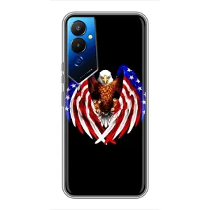 Чехол Флаг USA для Tecno POVA 4 (LG7n) (Крылья США)
