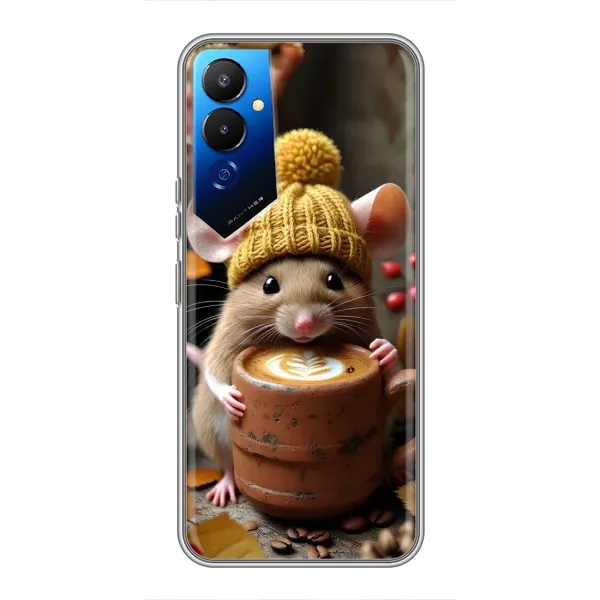 Чехол с рисунком «Мышка с кофе» для TECNO POVA 4 (LG7n) Чехол с рисунком «Мышка с кофе» для TECNO POVA 4 (LG7n)