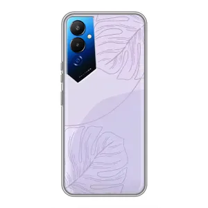 Чехол цветочный дизайн для Tecno POVA 4 (LG7n) (Монстера фиолетовая)