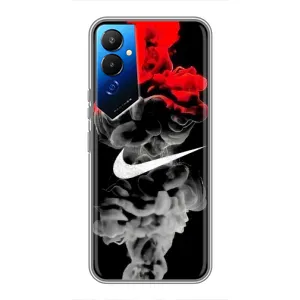 Силиконовый Чехол на Tecno POVA 4 (LG7n) с картинкой Nike (Nike дым)