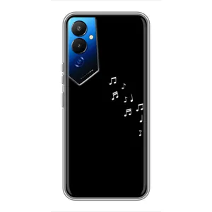 Чехол с картинками на черном фоне для Tecno POVA 4 (LG7n) (Ноты)